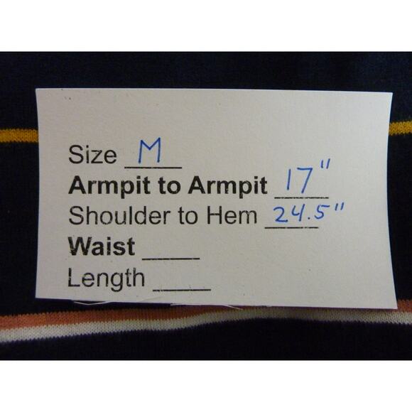 Banana Republic Navy Blue Striped Crew Neck Sweater Top M - Picture 6 of 6